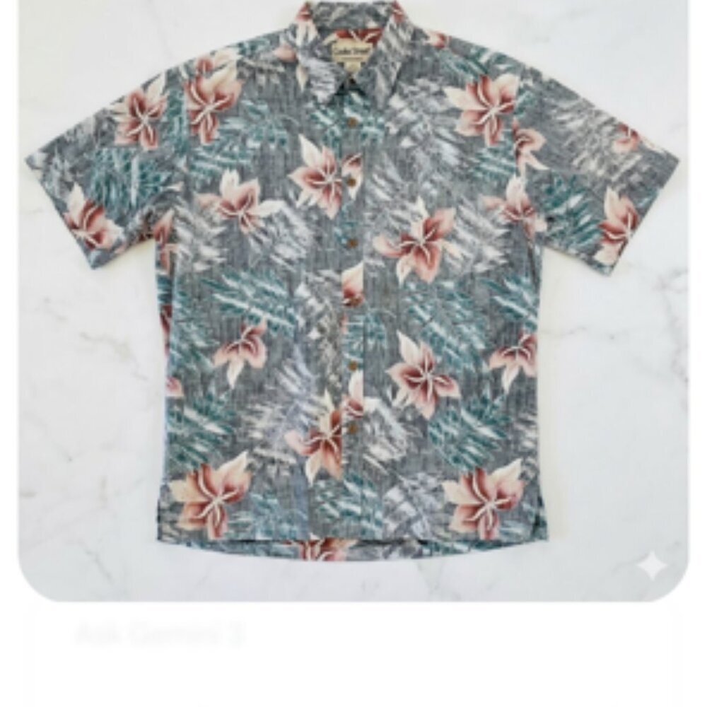 Vintage Cooke Street Honolulu Hibiscus Reverse Print Aloha Shirt Cotton Large